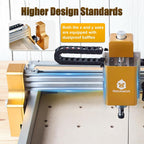 Desktop 3-Axis CNC Router, 16mm Ball Screw, Z-Axis Linear Rails, Dust-Proof XYZ,15.7"x15.7" Working Area for Wood, Acrylic, Aluminum & PCB Engraving
