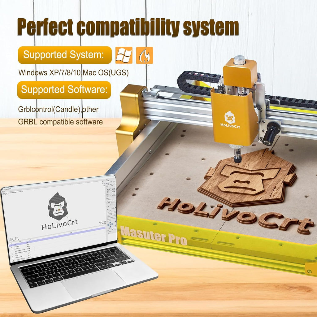 Desktop 3-Axis CNC Router, 16mm Ball Screw, Z-Axis Linear Rails, Dust-Proof XYZ,15.7"x15.7" Working Area for Wood, Acrylic, Aluminum & PCB Engraving