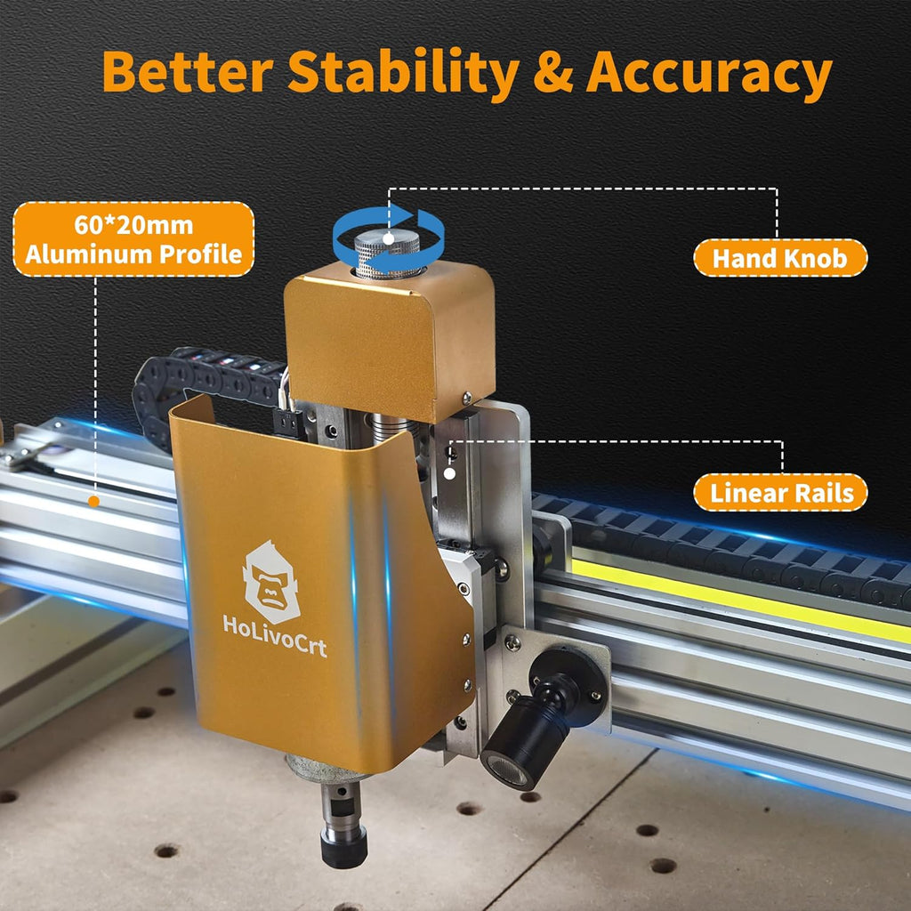 Desktop CNC Router Machine 3018 – 400W 3-Axis CNC Engraving Machine with Ball Screw, Linear Rails & 32-Bit Controller, 25x30 Inch for Wood, Aluminum, Acrylic, PCB