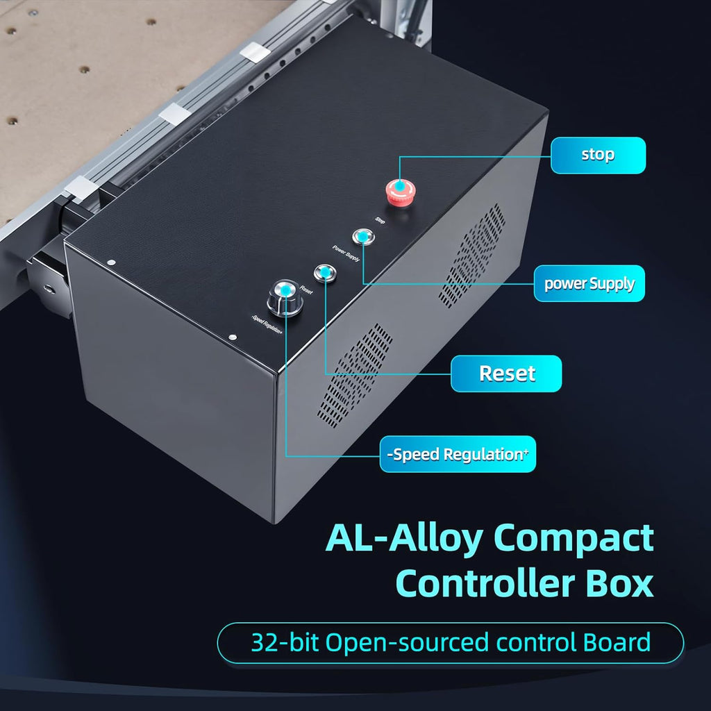 Desktop CNC Router Machine 3-Axis 500W Spindle with 16mm Ball Screw – GRBL CNC for Wood, Acrylic, Aluminum, PCB – 26x25 Inch Working Area