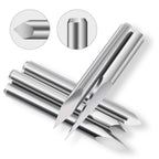 0.3mm CNC Router Bits Set 15°/30°/45°/60°/90° V Groove Engraving Bits, 1/8” Shank Tungsten Carbide 3 Flute Carving Tools for Wood Acrylic MDF PCB Plastic CNC Router Machine