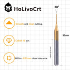 10 Piece Set of Titanium Coated Hard Alloy CNC milling Cutter Set - Multifunctional Drill bit Suitable for Carving, Drilling, and milling, Diameter ranging from 0.8 mm to 3.17 mm (1/8 inch Shank)