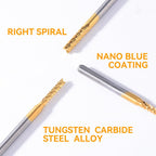 10 Piece Set of Titanium Coated Hard Alloy CNC milling Cutter Set - Multifunctional Drill bit Suitable for Carving, Drilling, and milling, Diameter ranging from 0.8 mm to 3.17 mm (1/8 inch Shank)