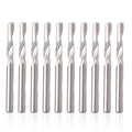CNC Spiral Router Bits 1/8" Shank CNC Bit End Mill 1/8" Cutting Dia Flat Nose with Extra Long Life 5A Solid Carbide Endmill Two Flute Spiral Upcut Cutter Tool with Engraving Milling 3D sculpturing