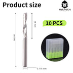 CNC Spiral Router Bits 1/8" Shank CNC Bit End Mill 1/8" Cutting Dia Flat Nose with Extra Long Life 5A Solid Carbide Endmill Two Flute Spiral Upcut Cutter Tool with Engraving Milling 3D sculpturing