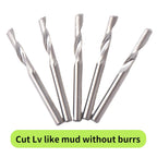 CNC Spiral Router Bits 1/8" Shank CNC Bit End Mill 1/8" Cutting Dia Flat Nose with Extra Long Life 5A Solid Carbide Endmill Two Flute Spiral Upcut Cutter Tool with Engraving Milling 3D sculpturing